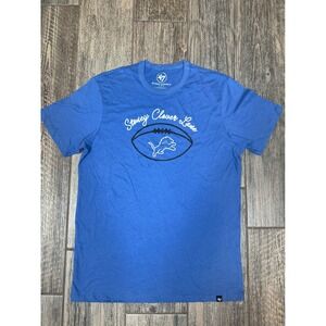47 Brand Detroit Lions Stoney Clover Lane Blue T-Shirt‎ Football NFL Men's Med